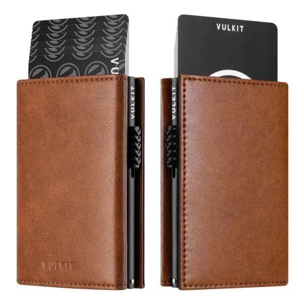 VC302- Side Slider Mechanism, with/without Back Zipper Pocket, Magnetic Strip Closure Tri-fold Wallet - Emporium Shop
